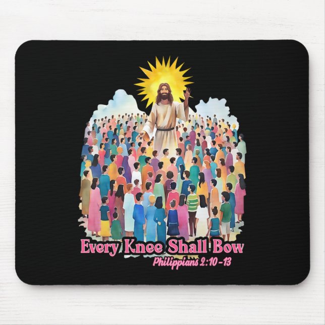Tapis De Souris Every Knee Shall Bow Christian Easter Day  (Devant)