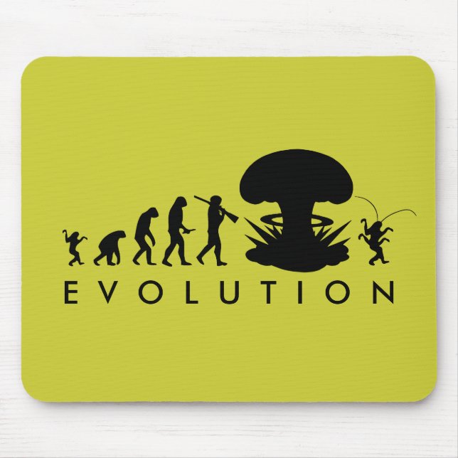 Tapis De Souris Évolution de l'Homme et du Cafard Tableau drôle de (Devant)