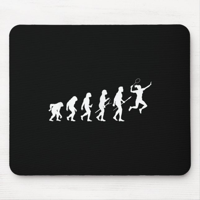 Tapis De Souris Évolution drôle d'une joueuse de badminton femmes  (Devant)