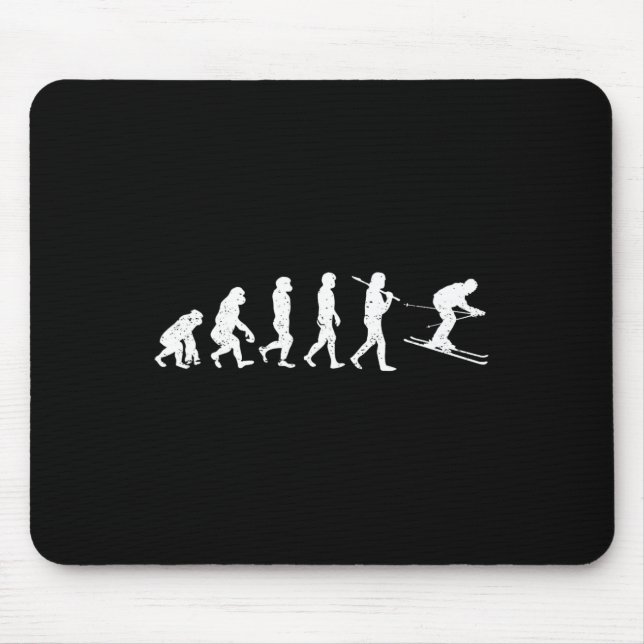 Tapis De Souris Évolution du ski Hiver Sport Downhill Ski Snowboa (Devant)