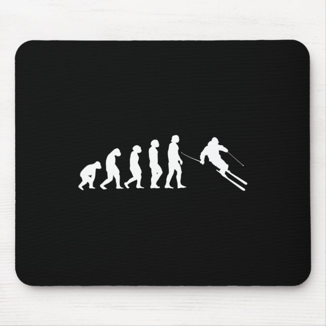 Tapis De Souris Evolution humaine Ski Snowboard (Devant)