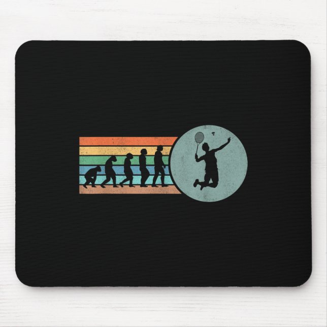 Tapis De Souris Évolution Rétro de Badminton Volant Badminton Vint (Devant)