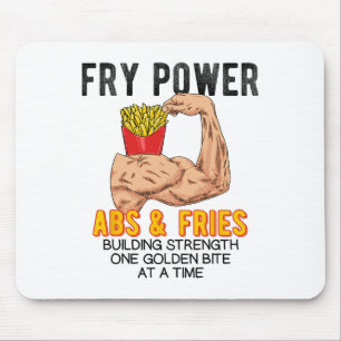 Tapis De Souris Exercice drôle des abdominaux Frites françaises Co