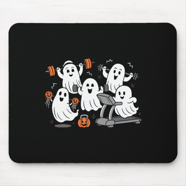 Tapis De Souris Exercice Ghost Gym Halloween Shirt Fitness Weig (Devant)