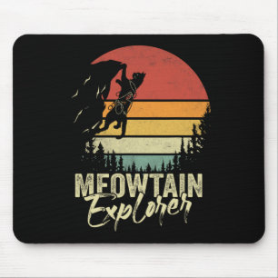 Tapis De Souris Explorateur de montagne féline vintage grimpeur de