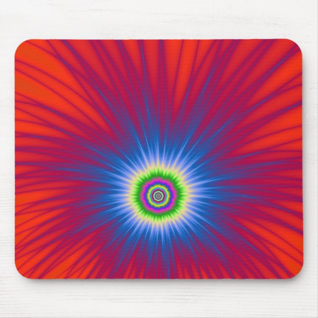 Tapis De Souris Explosion bleue de Mousepad sur rouge (Devant)
