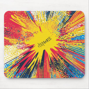 Tapis De Souris Explosion d'art pop de style comique (3)