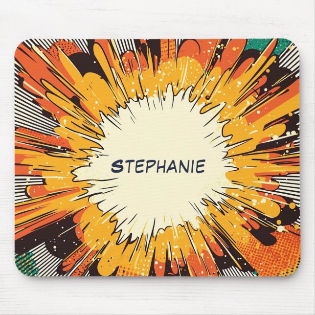 Tapis De Souris Explosion d'art pop de style comique (6) (Devant)