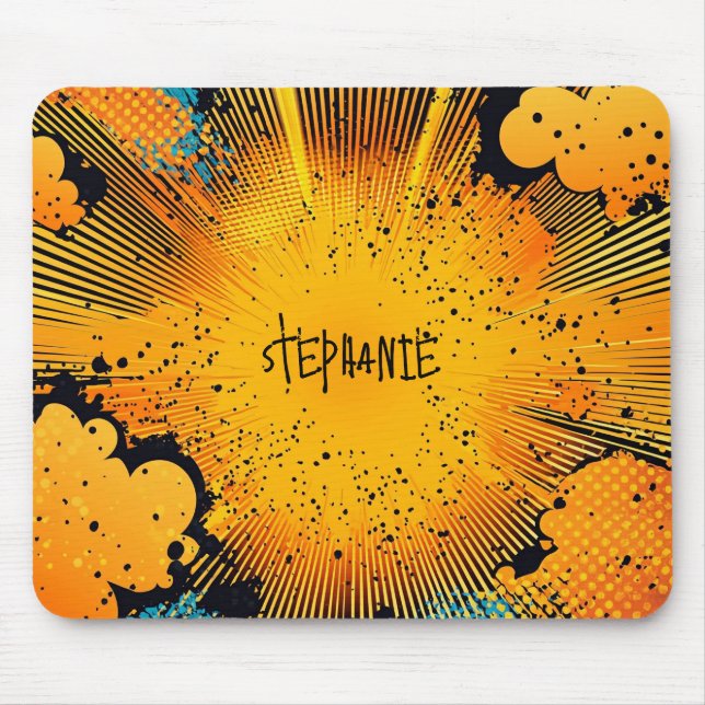 Tapis De Souris Explosion d'art pop de style comique (8) (Devant)