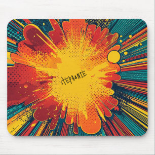 Tapis De Souris Explosion de style BD Pop Art