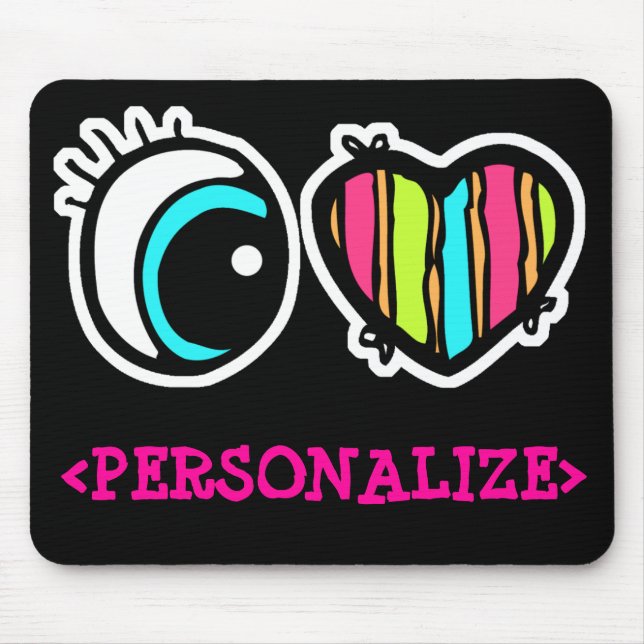 Tapis De Souris Eye Heart Pictogram, <PERSONALIZE> (Devant)