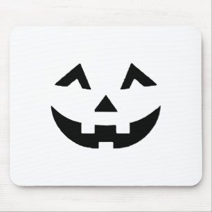 Tapis De Souris Eyelashes Jack-o'-lantern Face Citrouille Hallowen