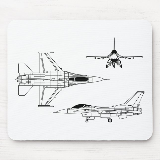 Tapis De Souris F-16 Faucon combattant (Devant)