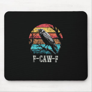 Tapis De Souris F-Caw-F Corbeau Coucher de Soleil Rétro Jeu de Mot