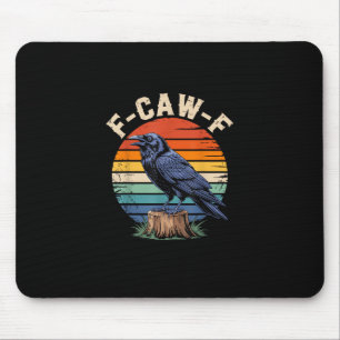 Tapis De Souris F-Caw-F Corbeau Lune Gothique Halloween Corbeau Oi