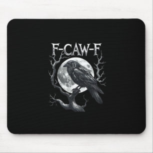 Tapis De Souris F-Caw-F Corbeau Lune Gothique Halloween Corbeau Oi