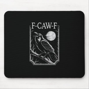 Tapis De Souris F-Caw-F Corbeau Minimal – Oiseau Gothique Rétro Dr