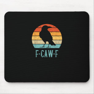 Tapis De Souris F-Caw-F Corbeau Oiseau Rétro Coucher de soleil Vin