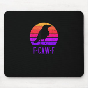 Tapis De Souris F-Caw-F Corbeau Oiseau Rétro Coucher de soleil Vin