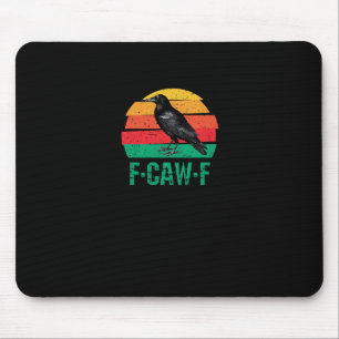Tapis De Souris F-Caw-F Corbeau Oiseau Rétro Coucher de soleil Vin