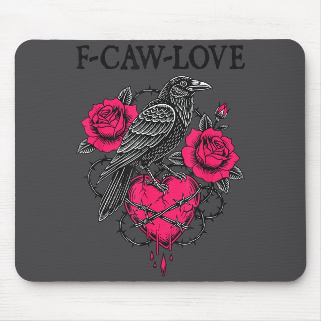 Tapis De Souris F Caw F Crow Anti Valentine's Day Dark Gothic Brok (Devant)
