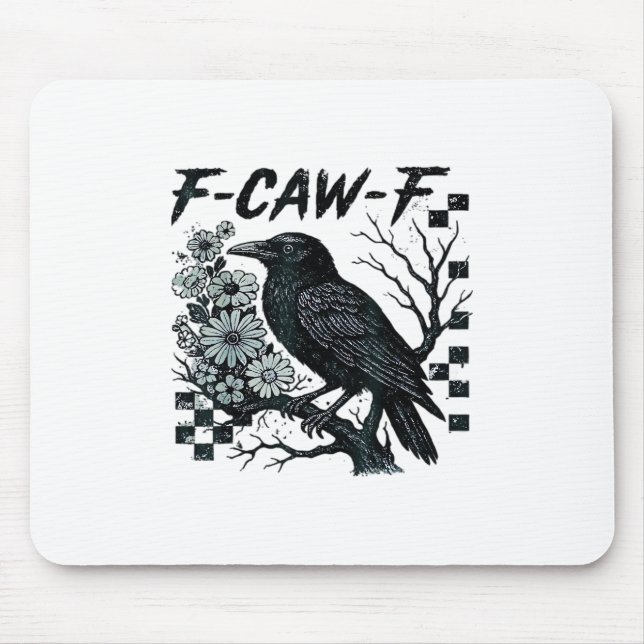 Tapis De Souris F-Caw-F Crow Bird Retro Classic (Devant)