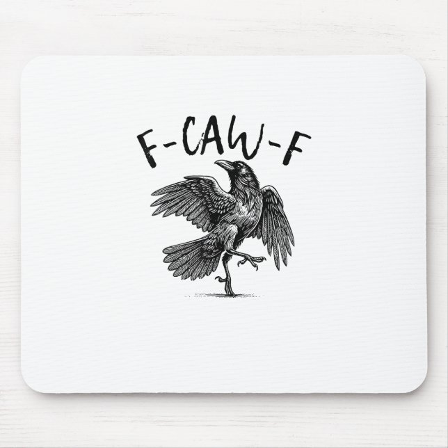 Tapis De Souris F-Caw-F Funny Raven Crow Spooky Season Creative Ca (Devant)