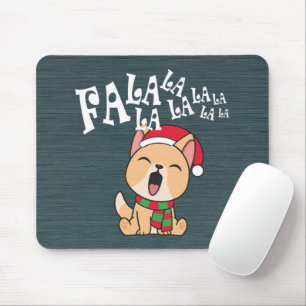 Tapis De Souris Fa La La La La Christmas Chant Chien   Mousepad