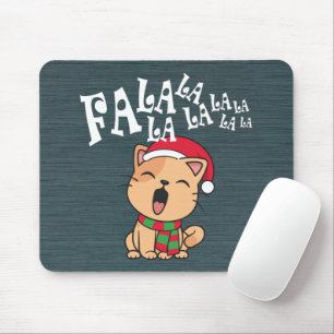Tapis De Souris Fa La La La La Christmas Chant de chat   Mousepad