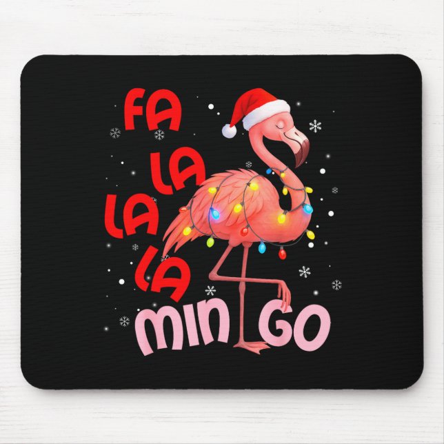 Tapis De Souris Fa La La La Mingo Flamingo Christmas Men Women Kid (Devant)