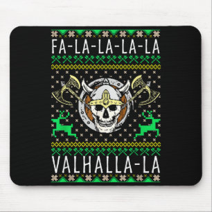 Tapis De Souris Fa-la-la-la Valhalla-la Dieu Viking Noël Laid