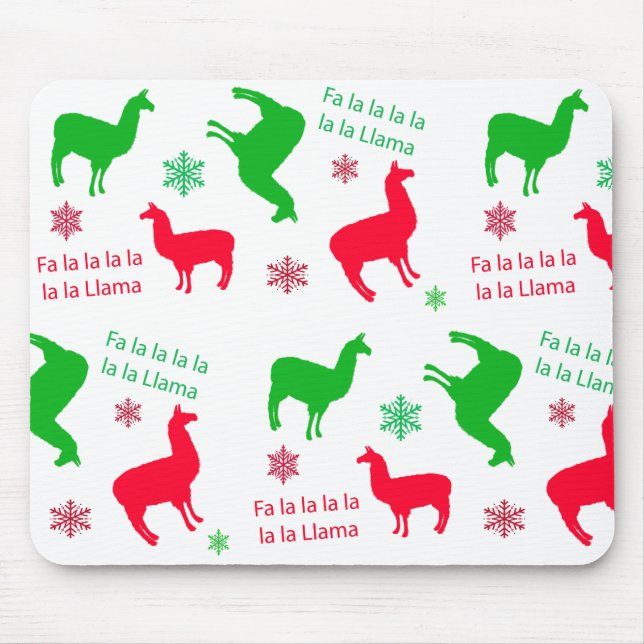 Tapis De Souris Fa la la Llama Vacances amusantes Noël festif (Devant)