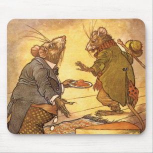 Tapis De Souris Fable d'Esope vintage, Souris de campagne, Souris