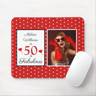 Tapis De Souris Fabuleux 50 Anniversaire Personnalisé Nom Photo 50