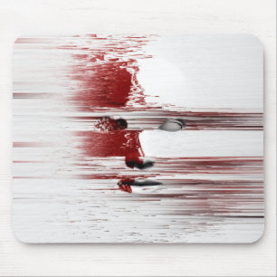 Tapis De Souris Face Abstraite en rouge