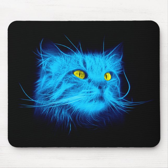 Tapis De Souris Face de chat bleu (Devant)