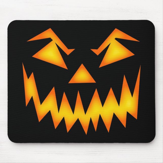 Tapis De Souris Face de Jack-o'-lantern effrayante (Devant)