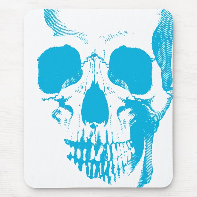 Tapis De Souris Face du crâne bleu (Devant)