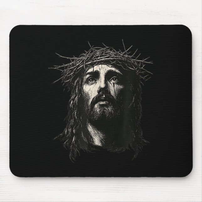 Tapis De Souris Face Of Jesus Christ Crown Of N Religious Christma (Devant)