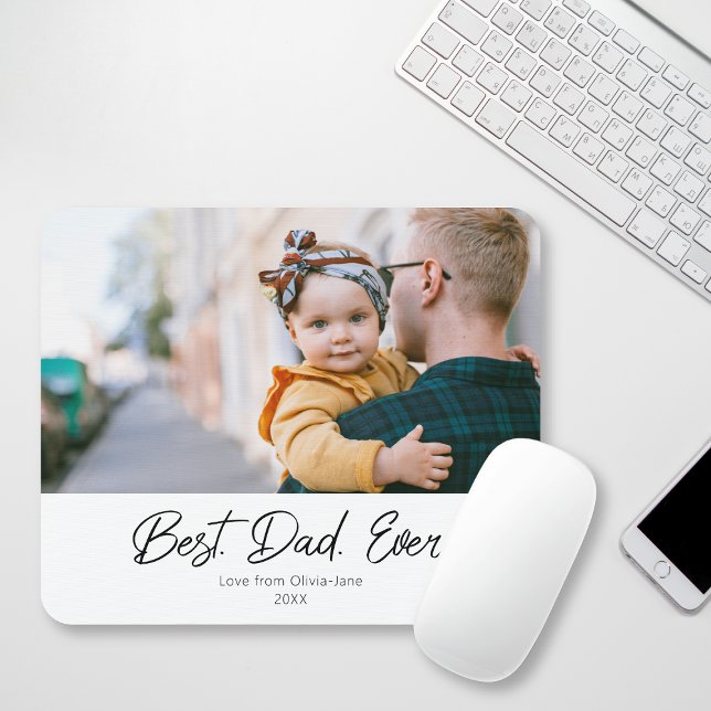 Tapis De Souris Facile Meilleur Papa Jamais Une Photo Mousepad (Easy Best Dad Ever One Photo Mousepad)
