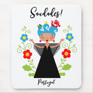Tapis De Souris Fado chanteuse avec caravelle portugaise