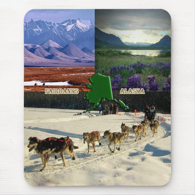 Tapis De Souris Fairbanks, Alaska Collage (Devant)