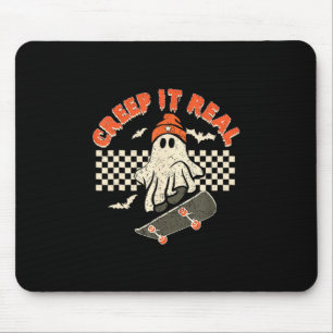 Tapis De Souris Faire du skateboard Creep It Real Fantôme Hallowee