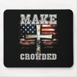 Tapis De Souris Faire le ciel bondé Croix _ Drapeau américain Chré