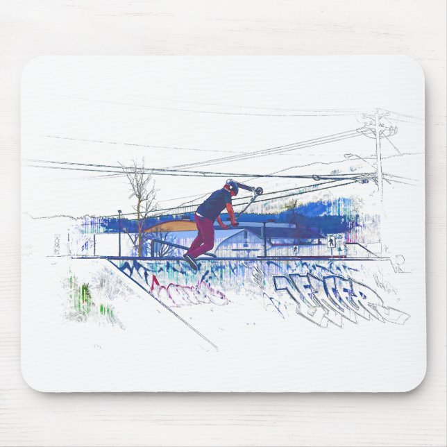 Tapis De Souris Faire tourner le deck - Trottinette freestyle (Devant)