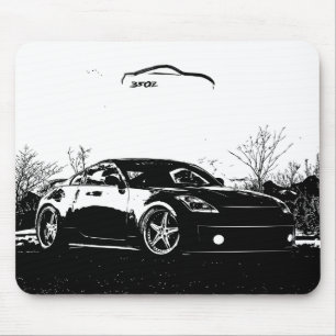 Tapis De Souris Fairlady 350Z avec la course noire de brosse