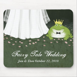 Tapis De Souris Fairy Tale Mariage mariée et grenouille Prince