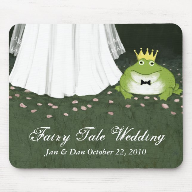 Tapis De Souris Fairy Tale Mariage mariée et grenouille Prince (Devant)