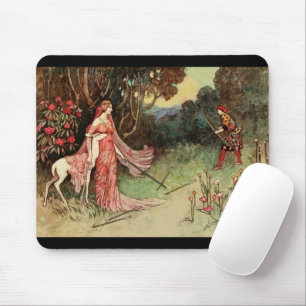 Tapis De Souris Fairy Tale Princesse Et Cerf Blanc