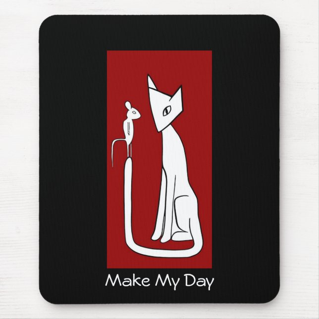 Tapis De Souris Fais Ma Journée - Chat & Souris (Devant)